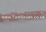 CRQ620 15.5 inches 8*8mm square rose quartz beads wholesale