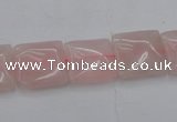 CRQ623 15.5 inches 14*14mm square rose quartz beads wholesale