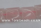 CRQ624 15.5 inches 16*16mm square rose quartz beads wholesale