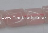 CRQ625 15.5 inches 18*18mm square rose quartz beads wholesale