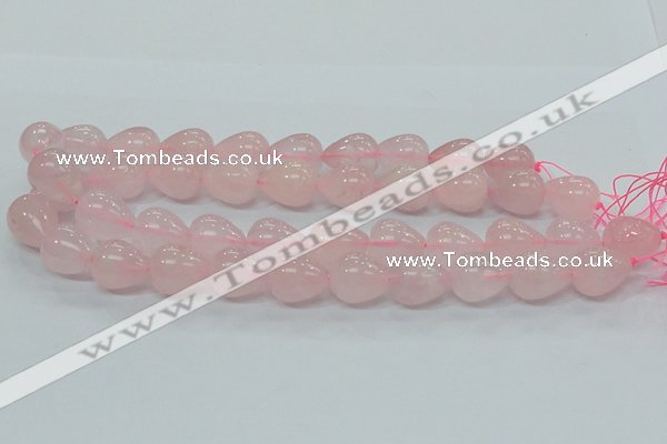 CRQ65 15.5 inches 16*19mm teardrop natural rose quartz beads wholesale