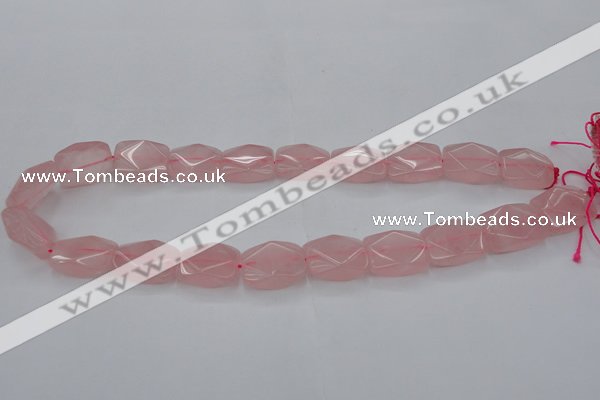 CRQ657 15.5 inches 15*20mm faceted rectangle rose quartz beads