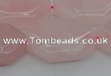 CRQ660 15.5 inches 22*30mm hexagon rose quartz beads