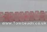 CRQ684 15.5 inches 5*10mm tyre rose quartz beads wholesale