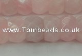 CRQ686 15.5 inches 8*14mm faceted rondelle rose quartz beads