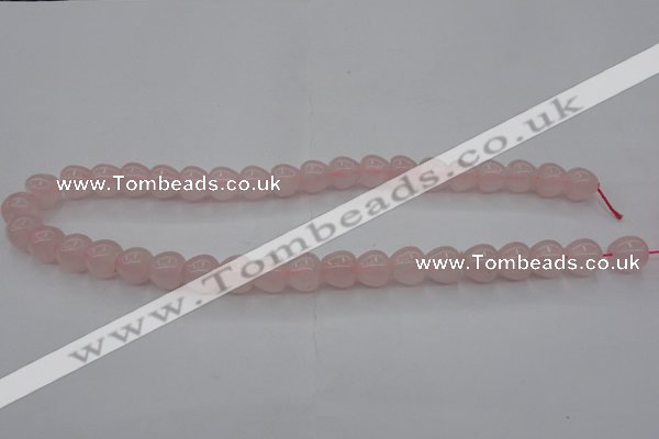 CRQ688 15.5 inches 10*10mm apple-shaped rose quartz beads