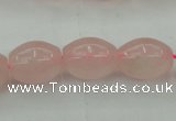 CRQ692 15.5 inches 12*16mm rice rose quartz beads wholesale