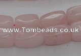 CRQ697 15.5 inches 10*18mm nuggets rose quartz beads wholesale