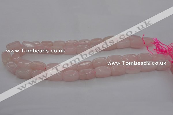 CRQ697 15.5 inches 10*18mm nuggets rose quartz beads wholesale