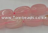 CRQ698 15.5 inches 8*16mm - 9*18mm nuggets rose quartz beads