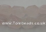 CRQ701 15.5 inches 10*14mm - 12*16mm faceted nuggets rose quartz beads