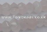 CRQ703 15.5 inches 8*12mm - 10*14mm faceted nuggets rose quartz beads