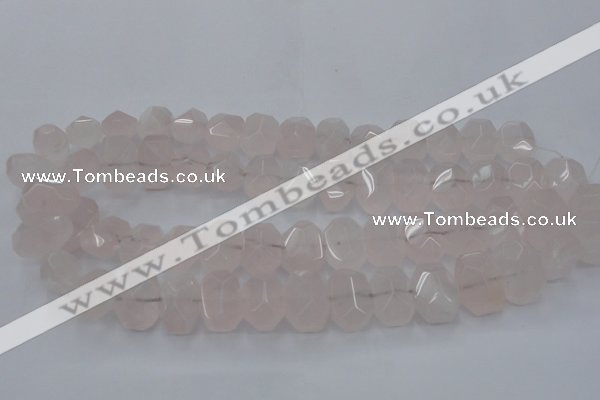 CRQ704 15.5 inches 13*18mm - 15*20mm faceted nuggets rose quartz beads