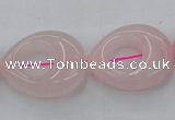CRQ708 15.5 inches 20*25mm flat teardrop rose quartz beads