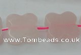 CRQ714 15.5 inches 20*20mm carved flower rose quartz beads