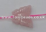 CRQ716 15.5 inches 25*30mm carved butterfly rose quartz beads