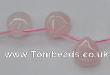 CRQ718 Top drilled 13*18mm flat teardrop rose quartz beads