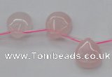 CRQ718 Top drilled 13*18mm flat teardrop rose quartz beads