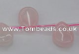 CRQ719 Top drilled 15*20mm flat teardrop rose quartz beads