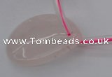 CRQ730 Top drilled 30*40mm flat teardrop rose quartz beads