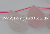 CRQ735 18*25mm faceted & twisted flat teardrop rose quartz beads