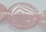 CRQ75 15.5 inches 40mm flat round natural rose quartz beads