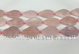 CRQ756 15.5 inches 25*35mm flat teardrop rose quartz beads