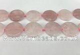 CRQ762 15.5 inches 35mm flat round rose quartz beads