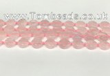 CRQ765 15.5 inches 14mm flat round rose quartz beads