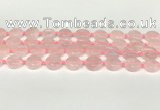 CRQ765 15.5 inches 14mm flat round rose quartz beads