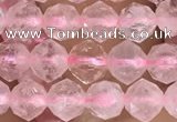 CRQ775 15.5 inches 6mm faceted nuggets rose quartz beads
