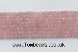 CRQ785 15.5 inches 5mm faceted round rose quartz beads wholesale