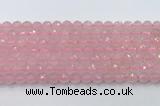 CRQ786 15.5 inches 6mm faceted round rose quartz beads wholesale