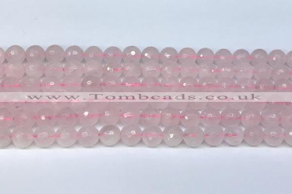 CRQ797 15.5 inches 8mm faceted round rose quartz gemstone beads