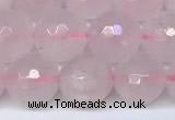 CRQ798 15.5 inches 10mm faceted round rose quartz gemstone beads