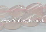 CRQ80 15.5 inches 15*20mm twisted oval natural rose quartz beads