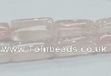 CRQ81 15.5 inches 10*20mm rectangle natural rose quartz beads