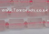 CRQ812 15.5 inches 10*15mm faceted tube rose quartz beads