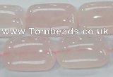 CRQ82 15.5 inches 18*25mm rectangle natural rose quartz beads