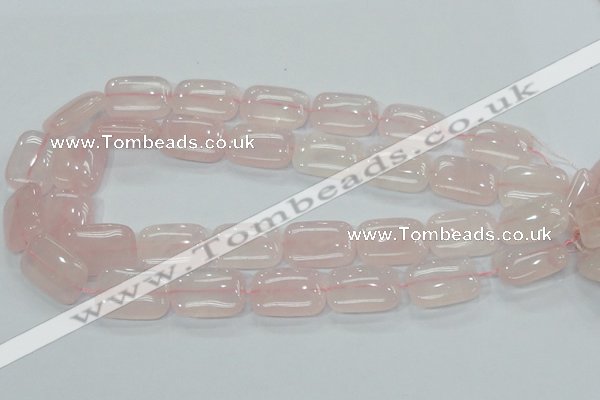 CRQ82 15.5 inches 18*25mm rectangle natural rose quartz beads