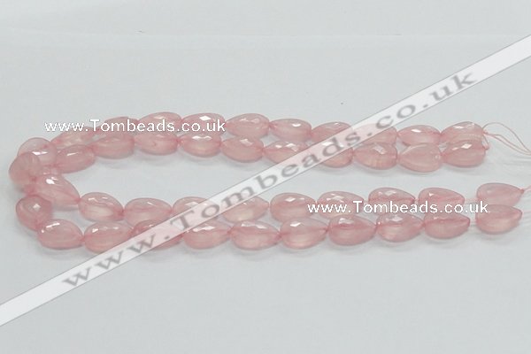 CRQ85 15.5 inches 13*18mm faceted teardrop natural rose quartz beads