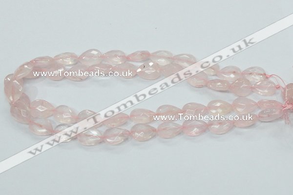 CRQ87 15.5 inches 12*18mm faceted teardrop natural rose quartz beads