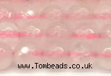 CRQ875 15 inches 6mm faceted round rose quartz beads