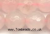 CRQ878 15 inches 12mm faceted round rose quartz beads