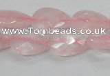 CRQ88 15.5 inches 13*18mm faceted teardrop natural rose quartz beads