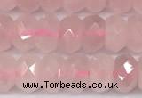 CRQ880 15 inches 5*8mm faceted rondelle rose quartz beads