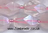 CRQ885 15 inches 11*15mm - 13*20mm faceted nuggets AB-color rose quartz beads