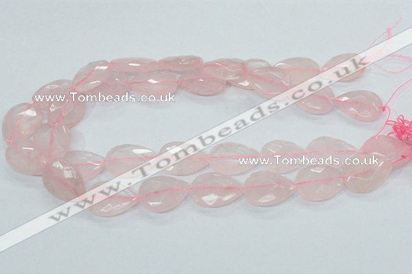 CRQ89 15.5 inches 18*25mm faceted teardrop natural rose quartz beads