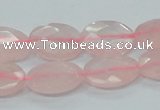 CRQ91 15.5 inches 13*18mm faceted oval natural rose quartz beads