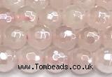 CRQ910 15 inches 6mm faceted round AB-color rose quartz beads